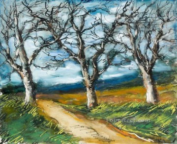 Bosque Painting - ÁRBOLES AL BORDE DE UN SENDERO Paisaje de bosques de Maurice de Vlaminck